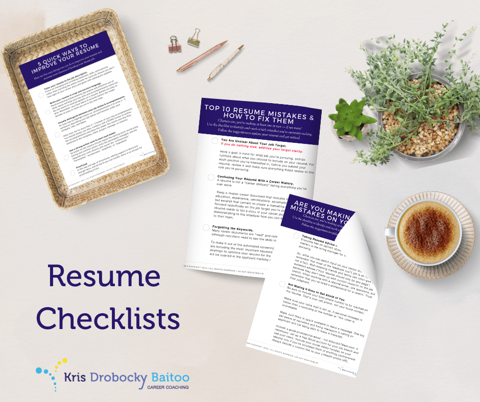 resume checklist, ten resume mistakes, kdb coaching resume writing